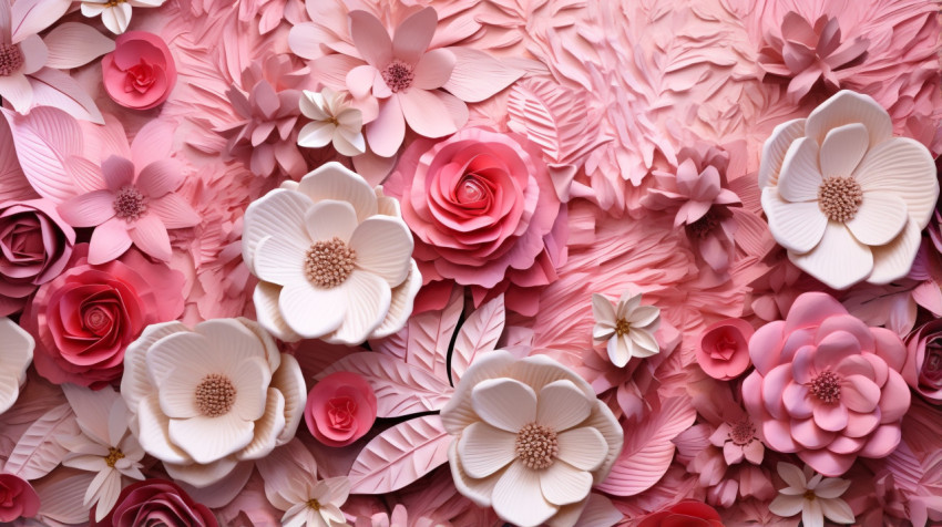Paper Flower Wall Art for a Refreshing Bathroom