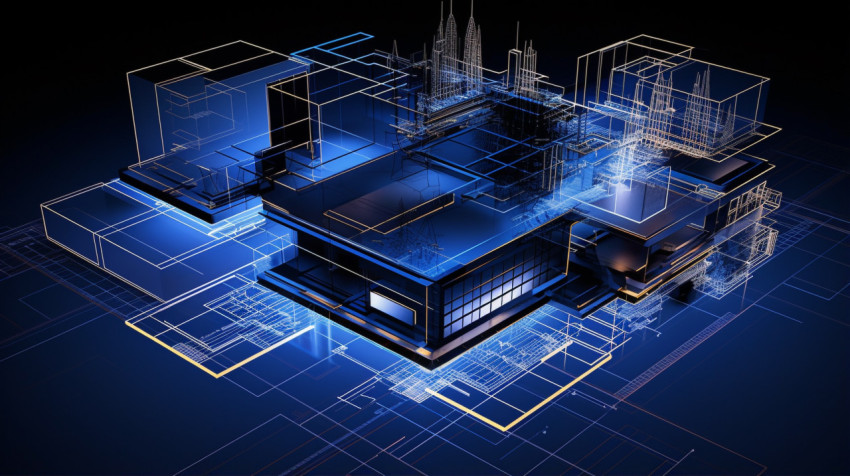 Blueprints for an architecture project Blueprints for an architecture project, blueprint style