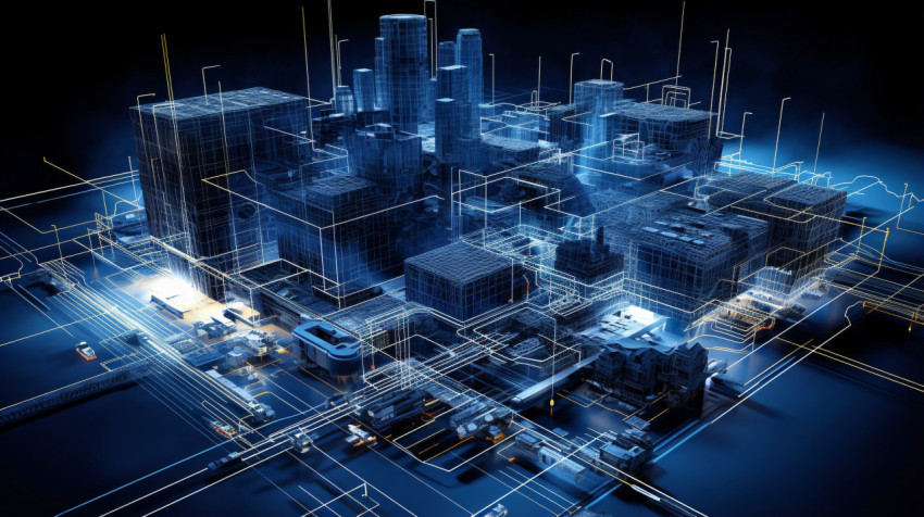 blueprints of some buildings and city design