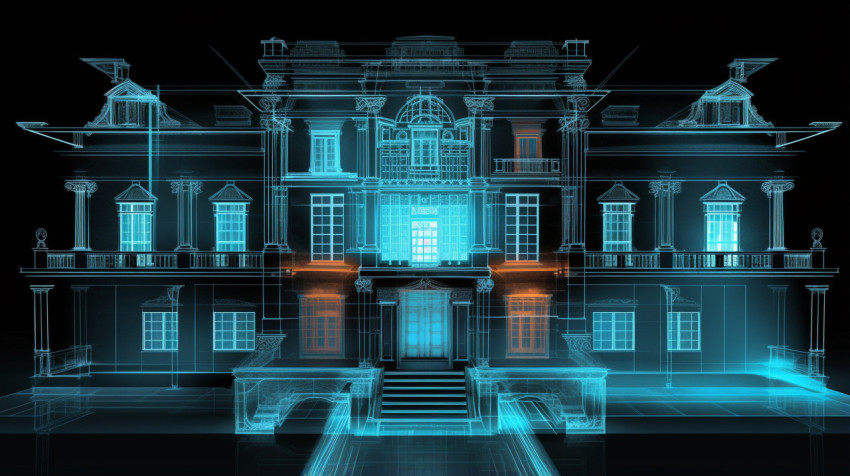 3D Scanned Blueprints of Architectural Building