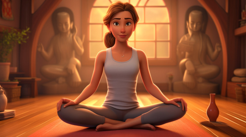 Young woman doing yoga in studio Young woman doing yoga in studio