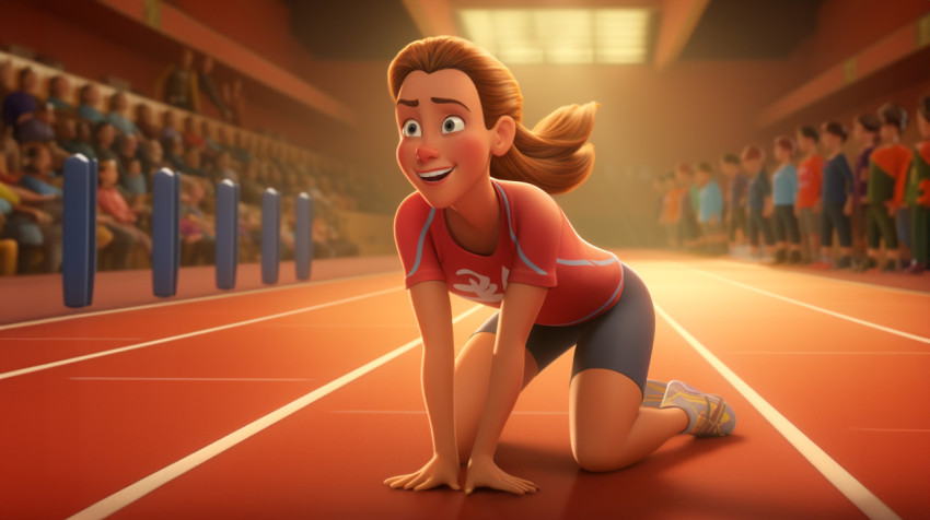Athlete warms up with stretches before run Athlete warms up with stretches before run