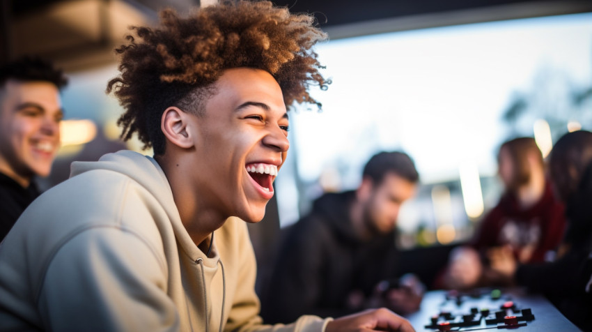 Cheering Woman Playing Board Game Cheering Woman Playing Board Game