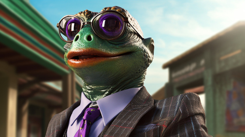 Frog in suit and sunglasses Frog in suit and sunglasses, concept style art