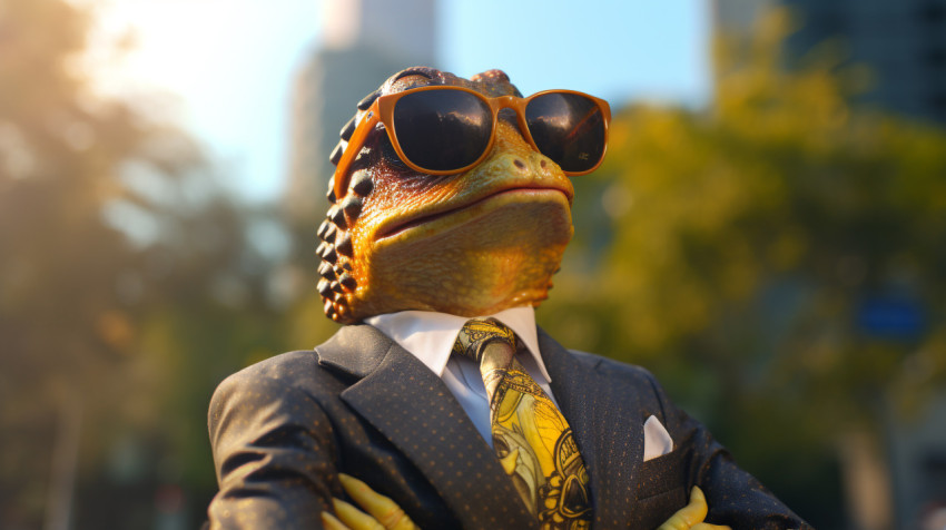 Fashionable Frog in a Suit