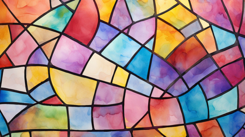 Modern abstract watercolor stained glass Modern abstract watercolor stained glass