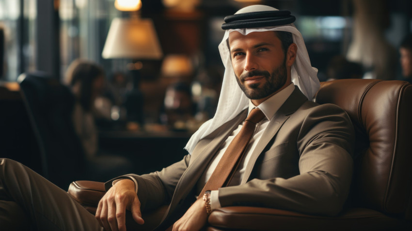 Ambitious middle eastern professional at work in a sleek office Ambitious middle eastern professional at work in a sleek office