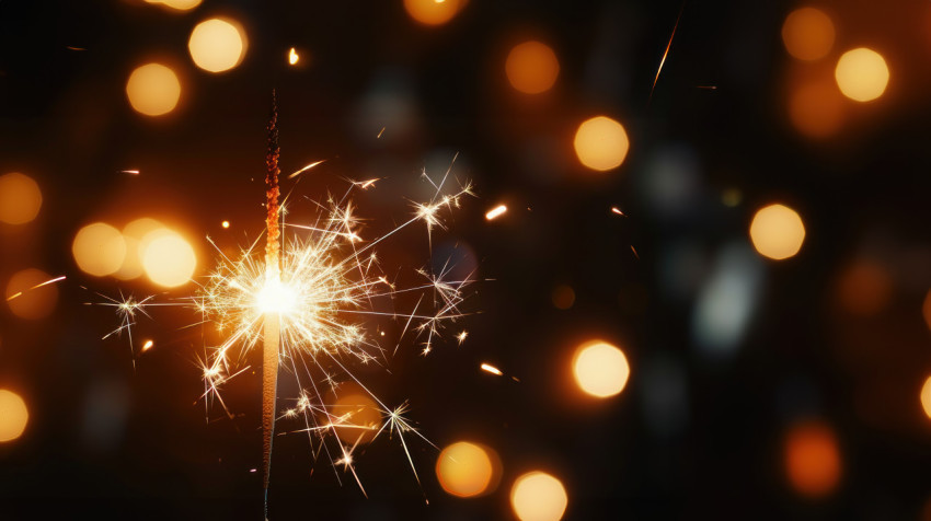 Close up of a sparkler burning creating an elegant and festive atmosphere against a dark background celebrating diwali Close up of a sparkler burning creating an elegant and festive atmosphere against a dark background celebrating diwali