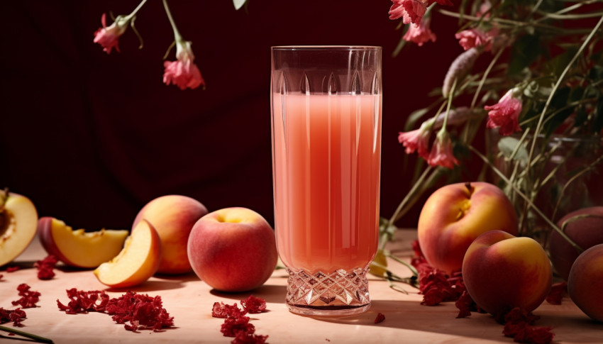 A photo of a peach juice, beverage advertisement photography inspiration Get unlimited access to a library of free ai prompts and ai images to help you generate creative ideas.