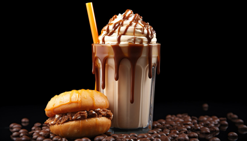 A photo of a salted caramel milkshake, beverage advertisement photography inspiration Get unlimited access to a library of free ai prompts and ai images to help you generate creative ideas.
