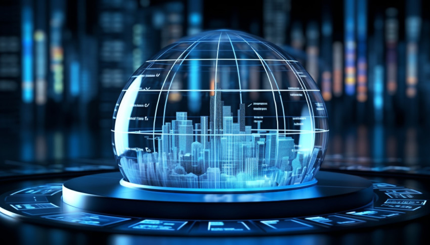 A photo of a glass dome digital blue, finance stock photo Get unlimited access to a library of free ai prompts and ai images to help you generate creative ideas.