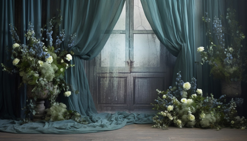 A backdrop with blue curtains and flowers, free ai prompts and images floral photo backdrops Get unlimited access to a library of free ai prompts and ai images to help you generate creative ideas.