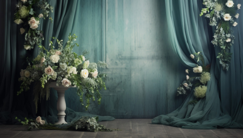 A backdrop with blue curtains and flowers, free ai prompts and images floral photo backdrops Get unlimited access to a library of free ai prompts and ai images to help you generate creative ideas.