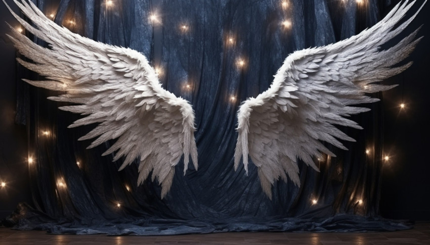 Angel wings layered with stars on starry night, free ai prompts and images floral photo backdrops Angel wings layered with stars on starry night, free ai prompts and images floral photo backdrops