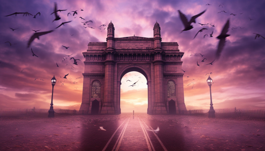 Dwesi bridge with magnolia gate and india gate Dwesi bridge with magnolia gate and india gate, gateway of india mumbai stock image, gateway of india mumbai ai prompt, gateway of india mumbai photo
