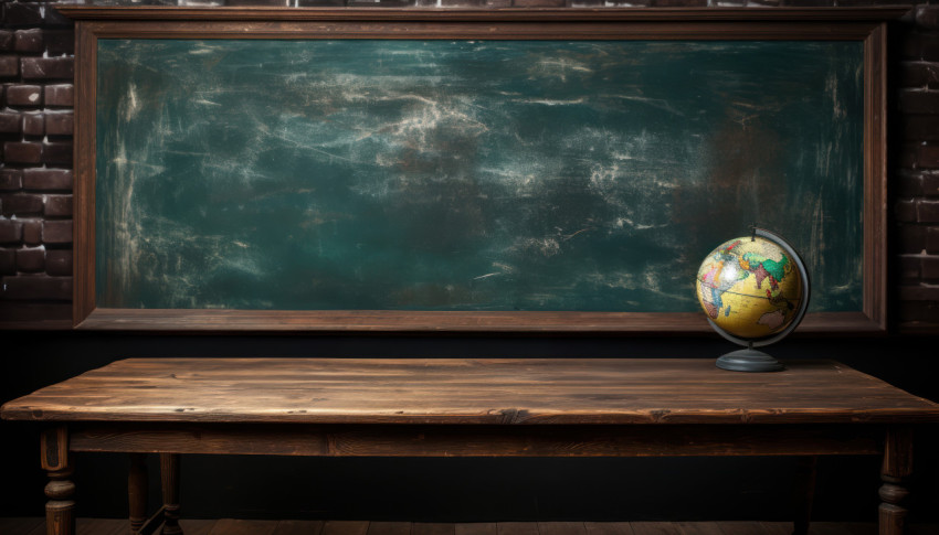 Big frame on table against wood background Big frame on table against wood background