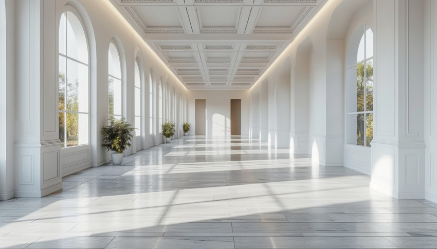 Simple white room with clean walls offering a blank canvas for creativity or minimalistic design Simple white room with clean walls offering a blank canvas for creativity or minimalistic design