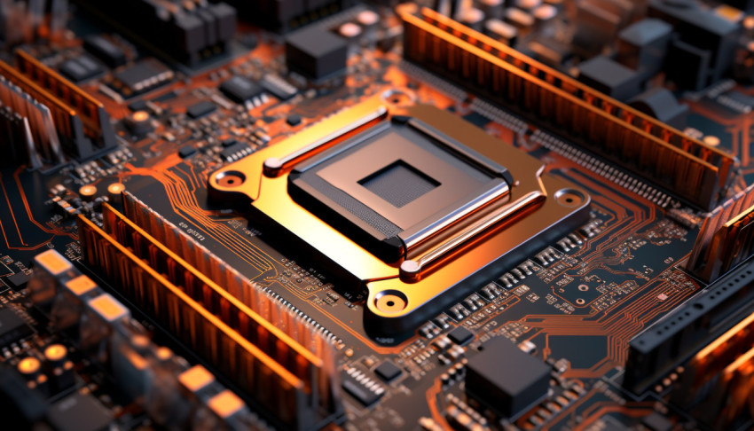 A photo of a cpu processor on computer motherboard, free ai prompts for computer and communication Get unlimited access to a library of free ai prompts and ai images to help you generate creative ideas.