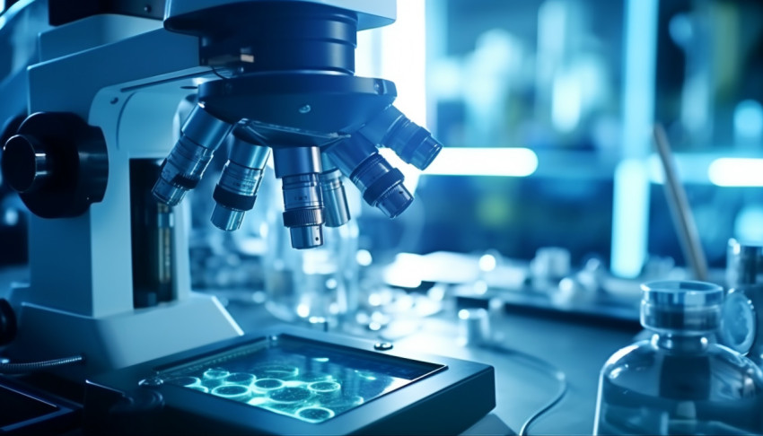 Healthcare concept with microscope Healthcare concept with microscope, healthcare stock images, life sciences stock images, ai stock images