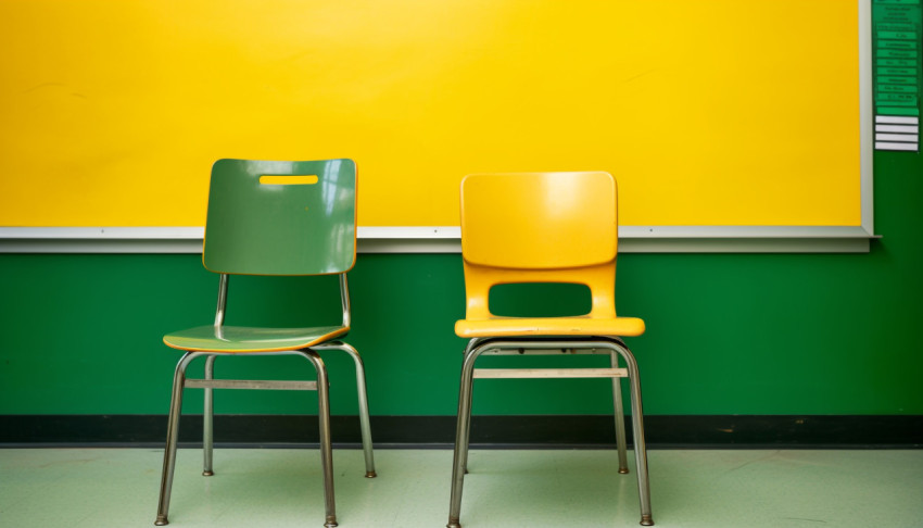 Empty Classroom with Nostalgic Vibe Empty Classroom with Nostalgic Vibe