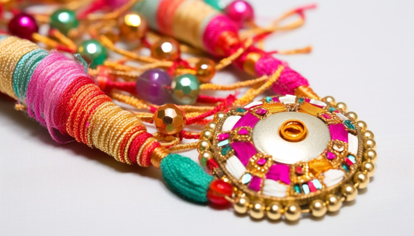 A white rakhi made of colourful cloths and beads stock photo Get unlimited access to a library of free ai prompts and ai images to help you generate creative ideas.
