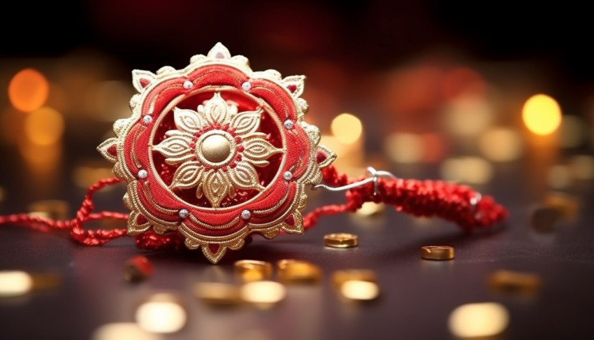 Raksha bandhan background with an elegant rakhi Raksha bandhan background with an elegant rakhi