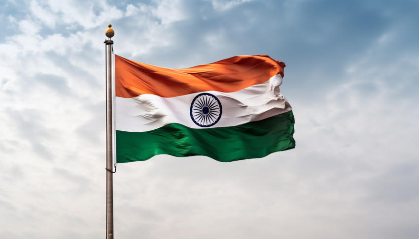 Red fort delhi india with india flag flying high Red fort delhi india with india flag flying high, independence day stock image, independence day ai prompt