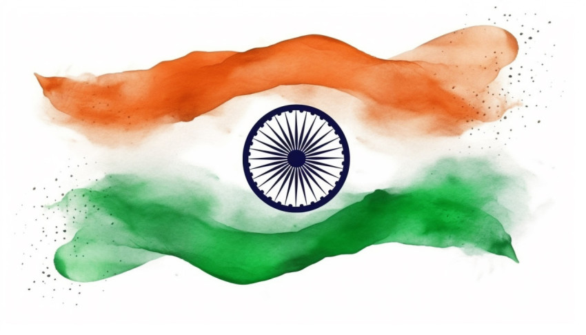 A watercolor painting of the indian flag on a white background A watercolor painting of the indian flag on a white background, independence day stock image, independence day ai prompt