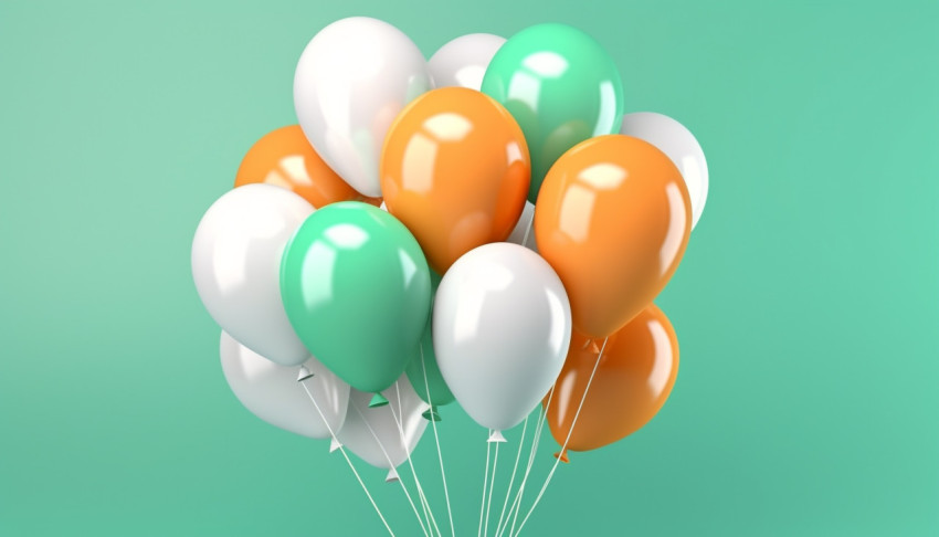 A group of balloons with white A group of balloons with white, independence day stock image, independence day ai prompt