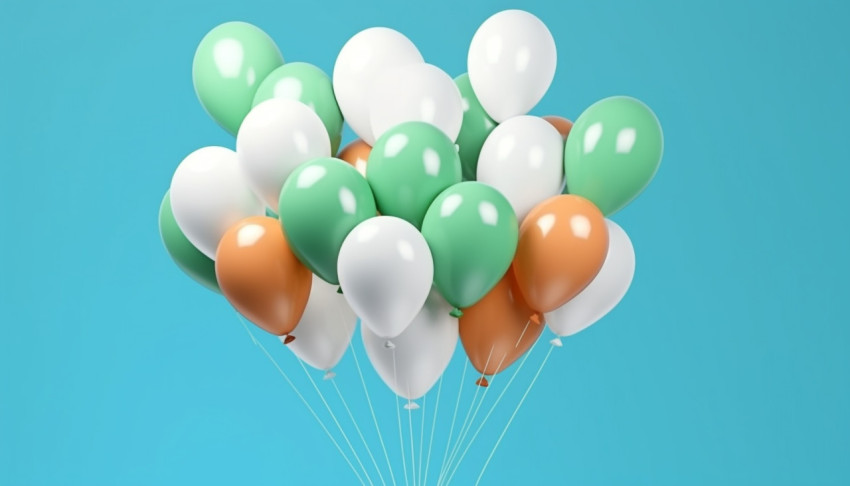 Celebration of india with colored balloons on blue background Celebration of india with colored balloons on blue background, independence day stock image, independence day ai prompt