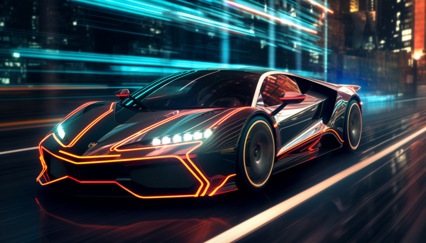 Lamborghini Huracan in Nighttime Cityscape Lamborghini Huracan in Nighttime Cityscape