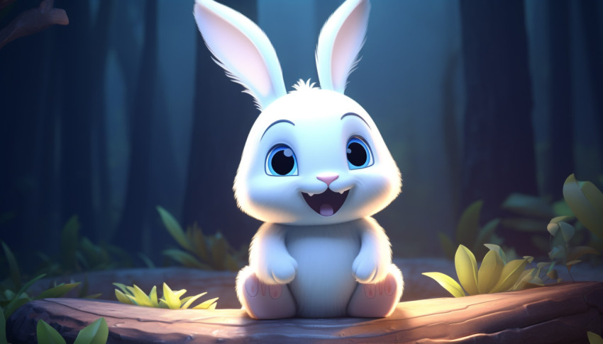 Cute Bunny with Flowers Cute Bunny with Flowers