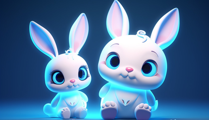 Cute Cartoon Bunny with cute Eyes Cute Cartoon Bunny with cute Eyes