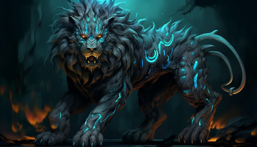 Fire lion art digital art aphorisms Fire lion art digital art aphorisms