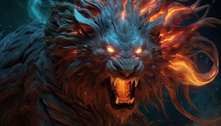 Lion burn swirling digital painting Lion burn swirling digital painting, midjourney ai art, ai art, midjourney free prompts
