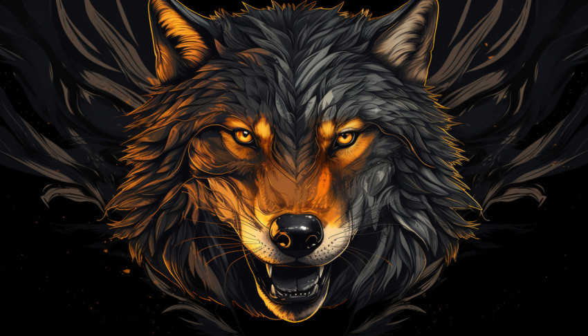 Cool wolf illustration design Cool wolf illustration design