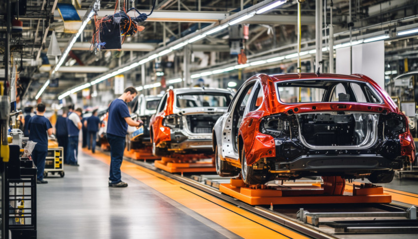 Assembly Line Workers Building Cars Assembly Line Workers Building Cars
