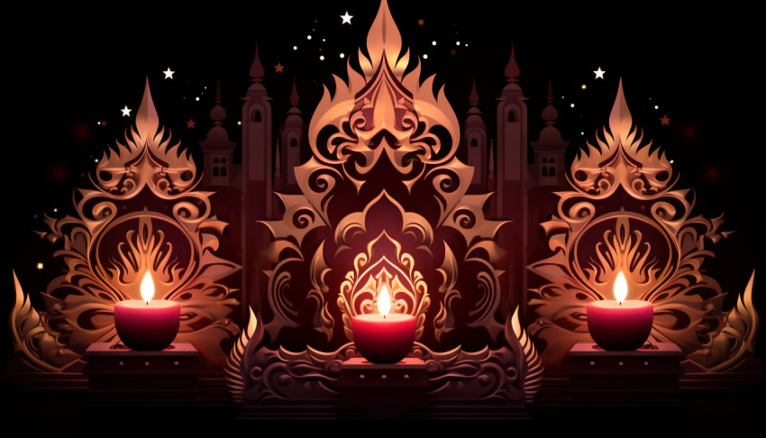 Bright diyas against dark background Bright diyas against dark background, diwali festival stock image, diwali festival ai prompt