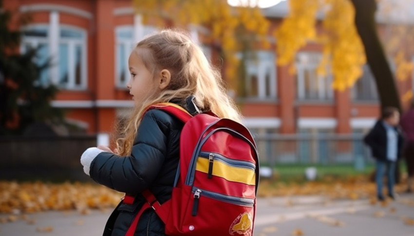 Little Girl on Her Way to School Little Girl on Her Way to School