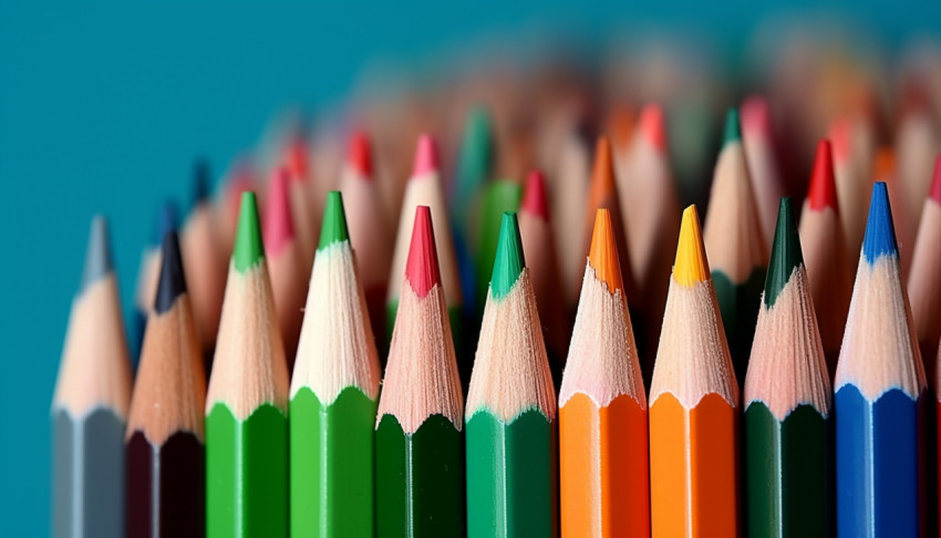 Stack of colorful pencils on a green desk Stack of colorful pencils on a green desk, back to school stock images ai, back to school ai prompts