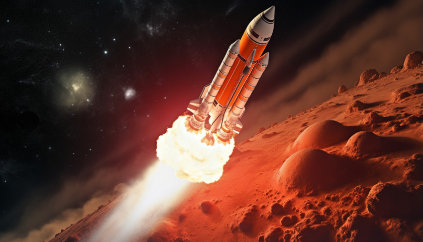Space shuttle lifts off night sky and full moon Space shuttle lifts off night sky and full moon