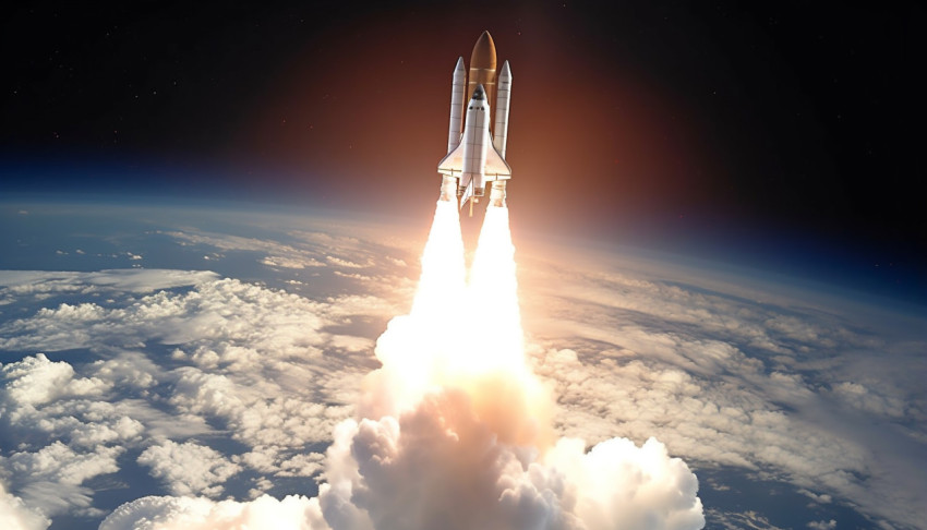 Space Shuttle Lifts Off into the Sky Space Shuttle Lifts Off into the Sky