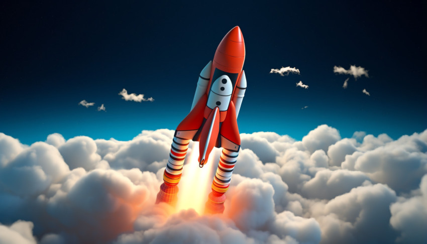 Flying rocket against white clouds Flying rocket against white clouds, chandrayaan images hd