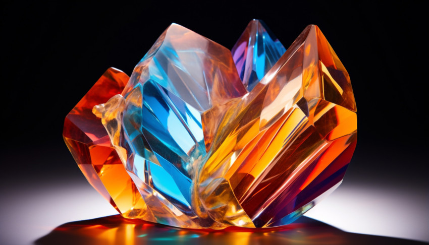 Shimmering Rainbow Glass Crystal Sculpture Shimmering Rainbow Glass Crystal Sculpture