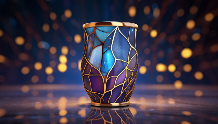 Drink Cup on Glass Table with Lights Drink Cup on Glass Table with Lights