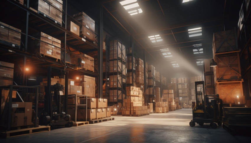 Logistics manager inspecting inventory Logistics manager inspecting inventory, cartonnage style art