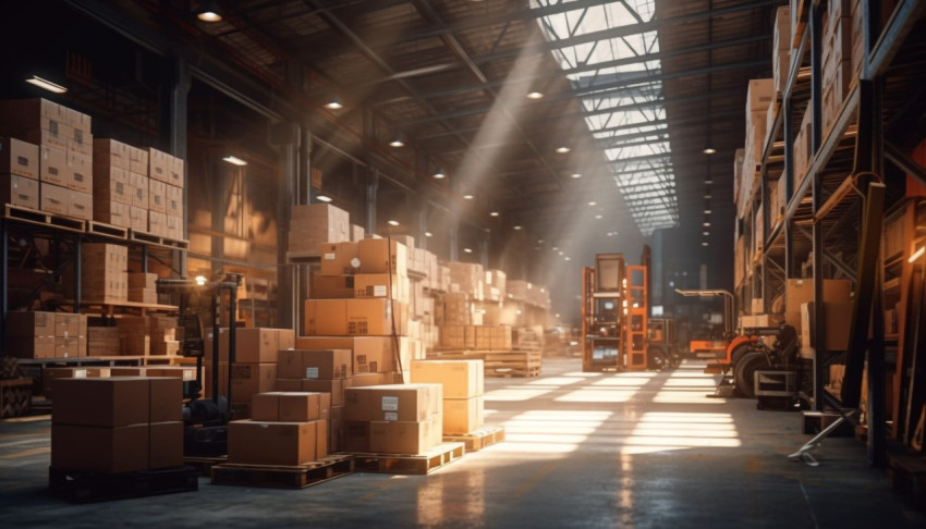 Warehouse robots sorting packages Warehouse robots sorting packages, cartonnage style art