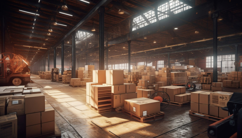 Shipping container stacked in port Shipping container stacked in port, cartonnage style art