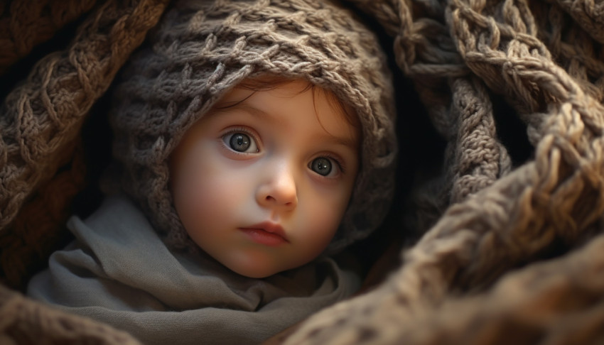 Baby in Blanket with Hat and Scarf Baby in Blanket with Hat and Scarf