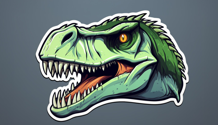 Green Dinosaur Head Sticker Decal Green Dinosaur Head Sticker Decal